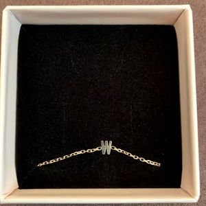W initial gold bracelet